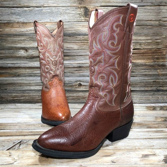 Tony Lama 4005 American Bay Brown Leather Cowboy Western Boots Men US 10… - Picture 1 of 10